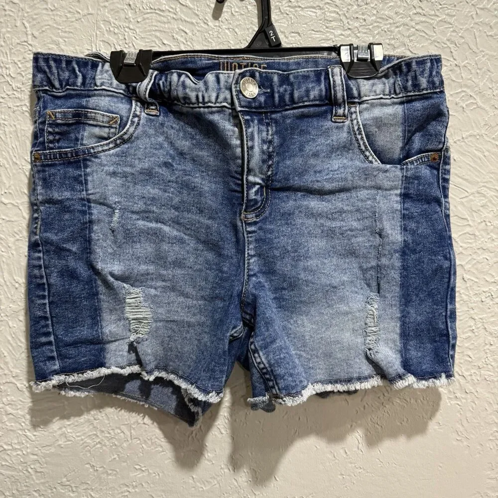 Justice Girls 16 Plus Denim Jeans Shorts Stretch Euc